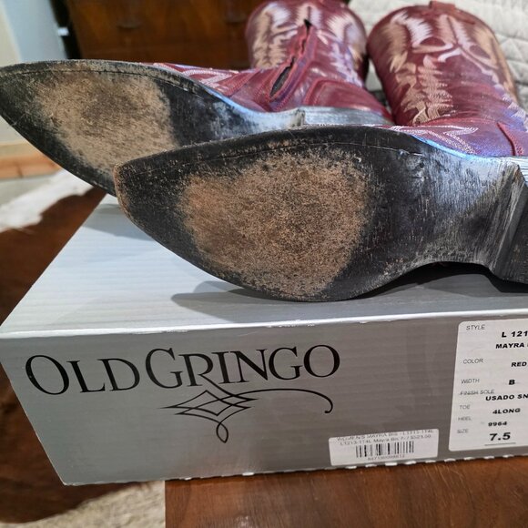 LADIES OLD GRINGO RED MAYRA BIS SNIP TOE BOOTS SIZE 7.5 - Picture 4 of 9